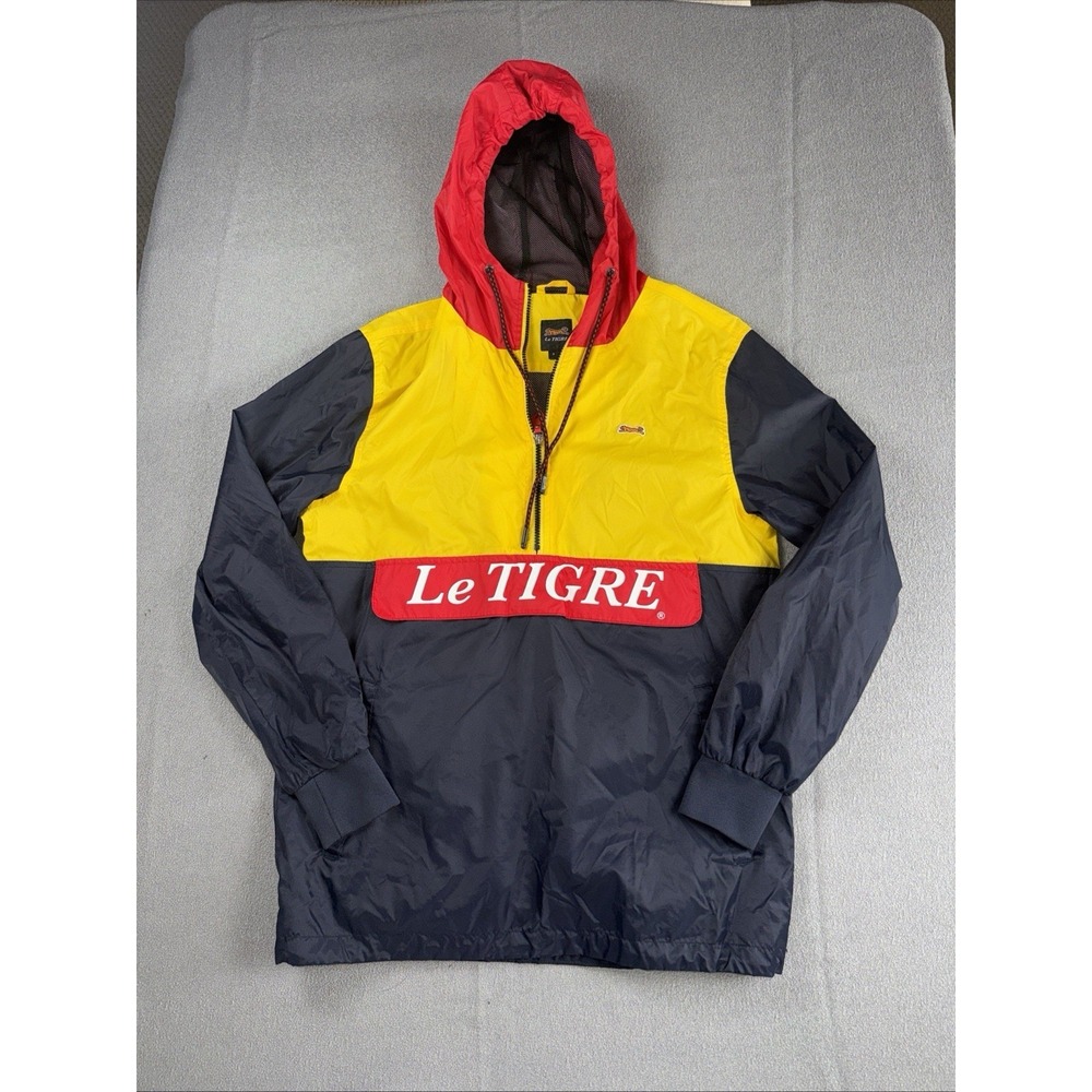 Le Tigre Mens Half Zip Colorblock Multi‎ Pullover Windbreaker Jacket Small